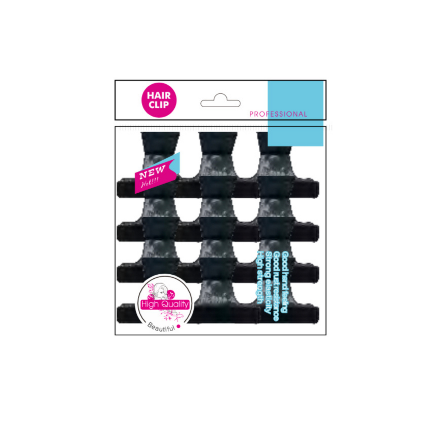 A packaged hair clip with the Yaz Collections brand visible, designed for thick and textured hair by JS Organics.