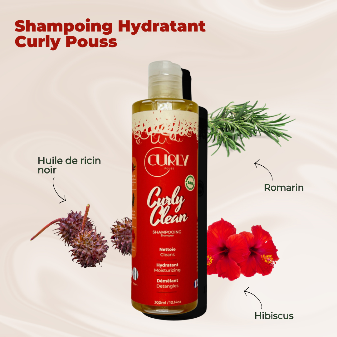 Curly Pouss - Shampooing Curly Clean - Nettoie, hydrate & définit vos boucles - JS Organics