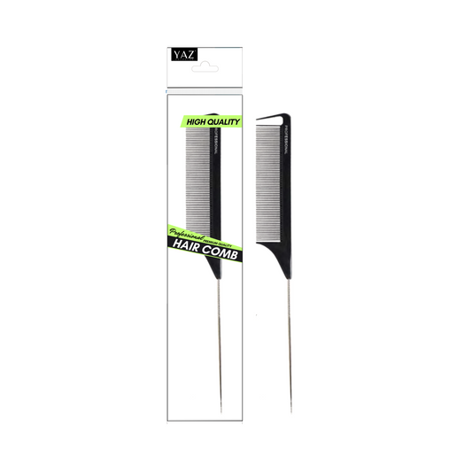 A packaged Yaz Collections hair comb by JS Organics designed for detangling, displayed in its retail packaging.