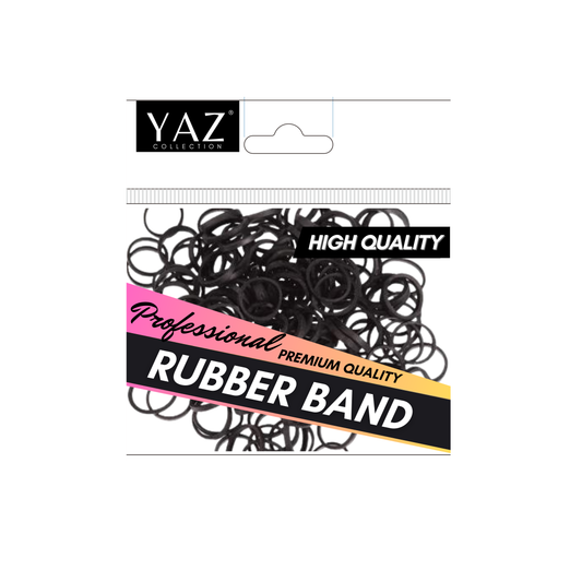 Packaging of Yaz Collections Professional Rubber Premium Quality Band, predominantly black in color with the brand name and product description displayed. By JS Organics.