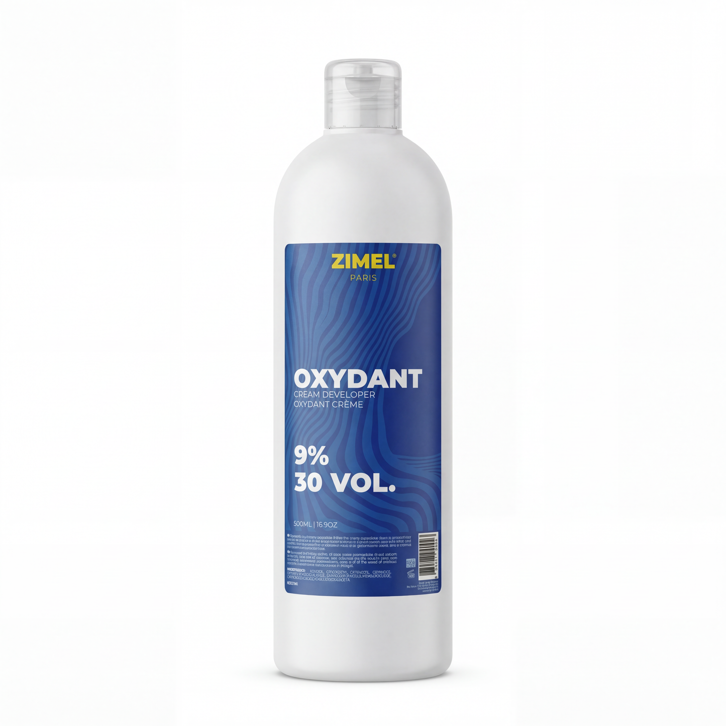Zimel Paris Oxydant Crème 30VOL 500ml bottle by JS Organics on a white background