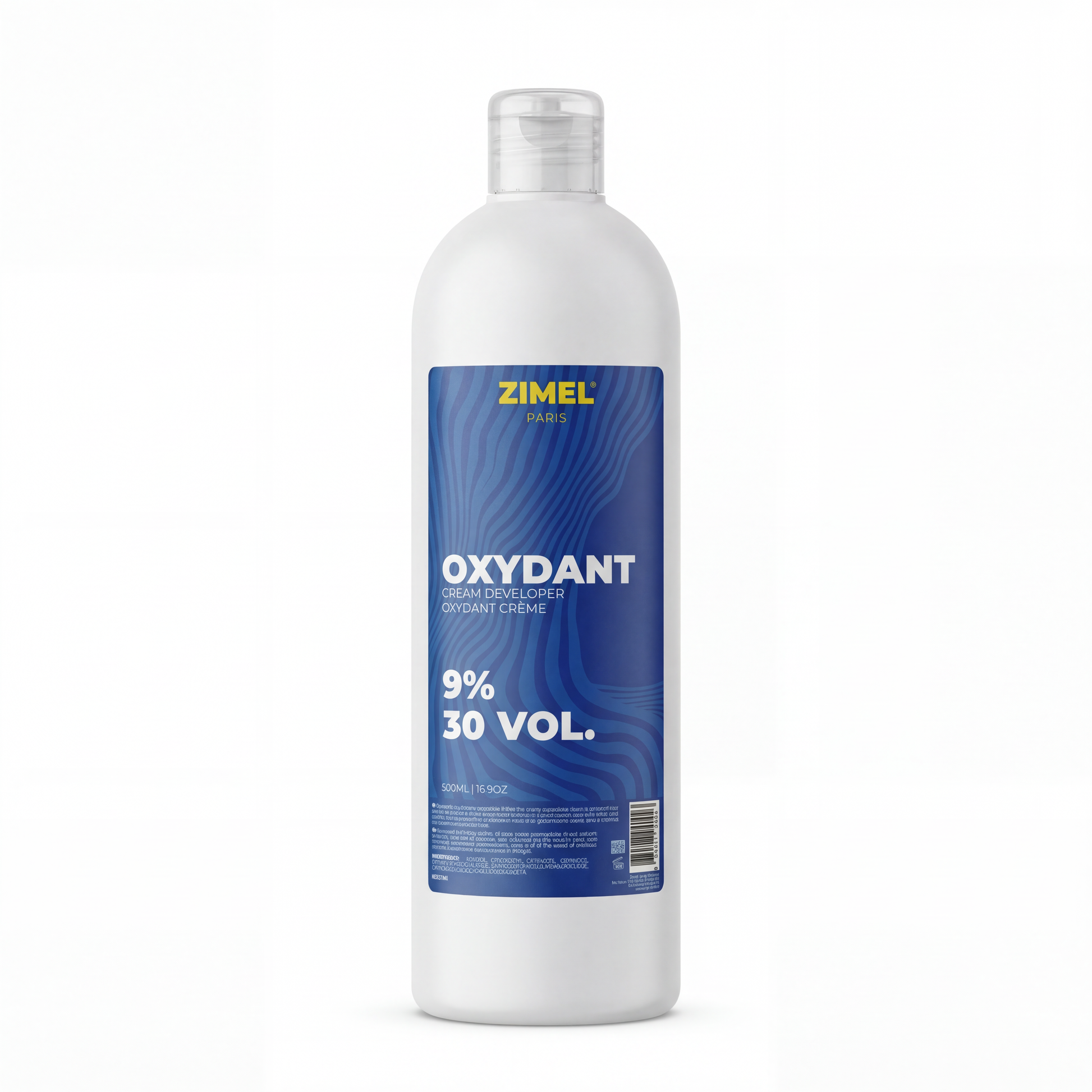 Zimel Paris Oxydant Crème 30VOL 500ml bottle by JS Organics on a white background